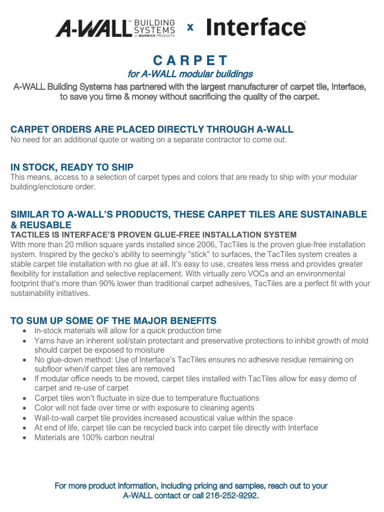 A-WALL Carpet Brochure Cover