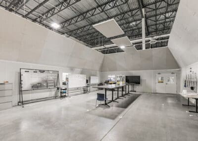 modular conference room interior with baffles